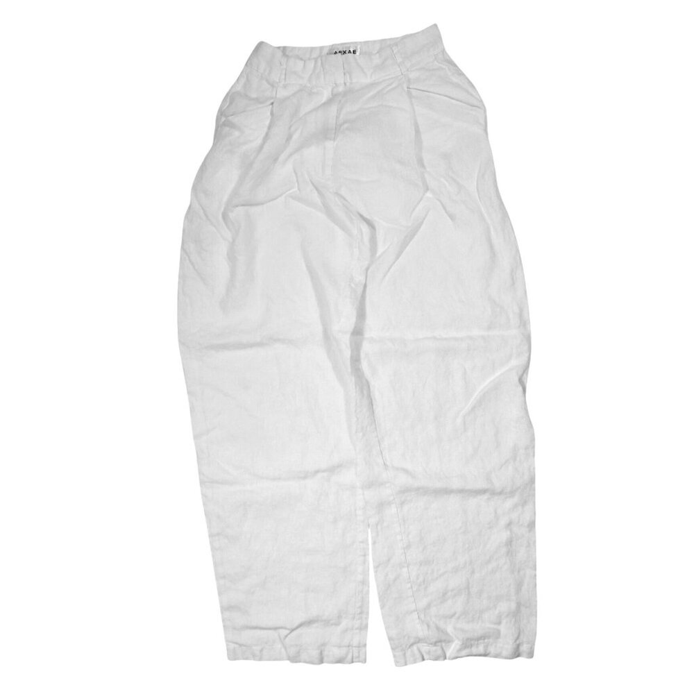 AEXAE Linen Trousers in White